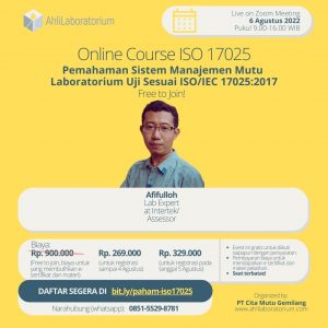 Pemahaman ISO 17025 online course 1