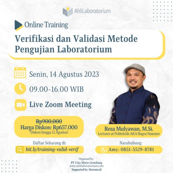 training verifikasi dan validasi metode uji lab iso 17025