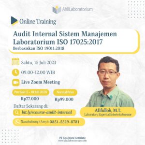 Online Training Audit Internal Sistem Manajemen Laboratorium ISO 17025:2017 Berbasiskan ISO 19011:2018