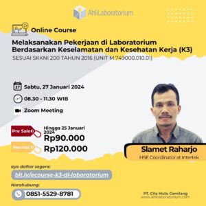 Melaksanakan Pekerjaan di Laboratorium Berdasarkan Keselamatan dan Kesehatan Kerja (K3)