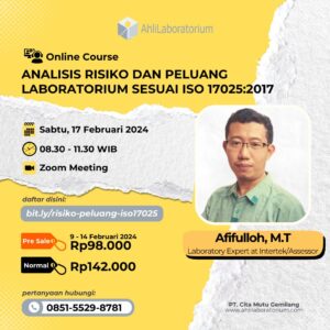 Pelatihan Analisis Risiko dan Peluang Laboratorium sesuai ISO 17025:2017