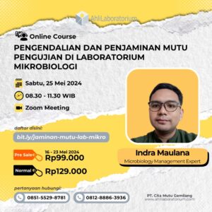 Pelatihan Pengendalian dan Penjaminan Mutu Pengujian di Laboratorium Mikrobiologi