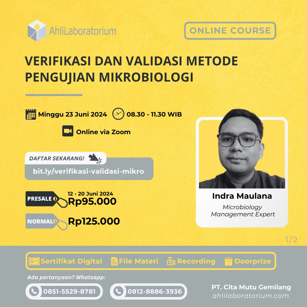 Pelatihan Verifikasi dan Validasi Metode Pengujian Mikrobiologi