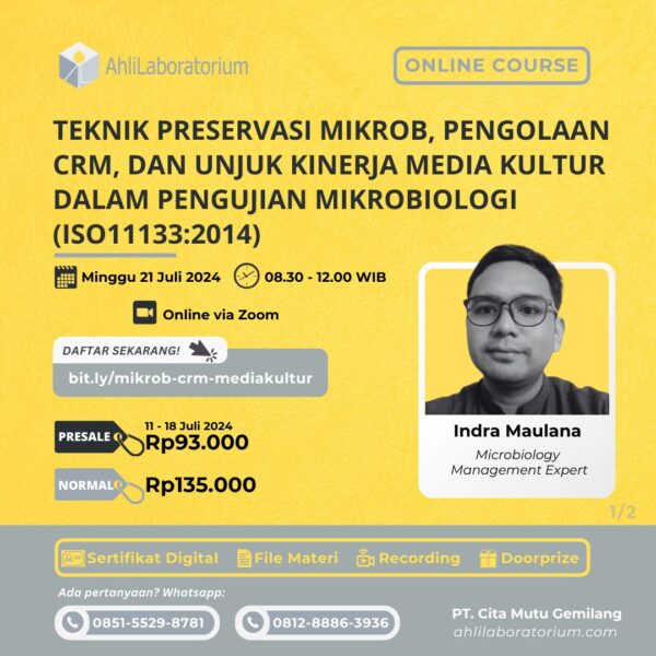 Pelatihan Teknik Preservasi Mikrob, Pengolaan CRM, dan Unjuk Kinerja Media Kultur Mikrobiologi
