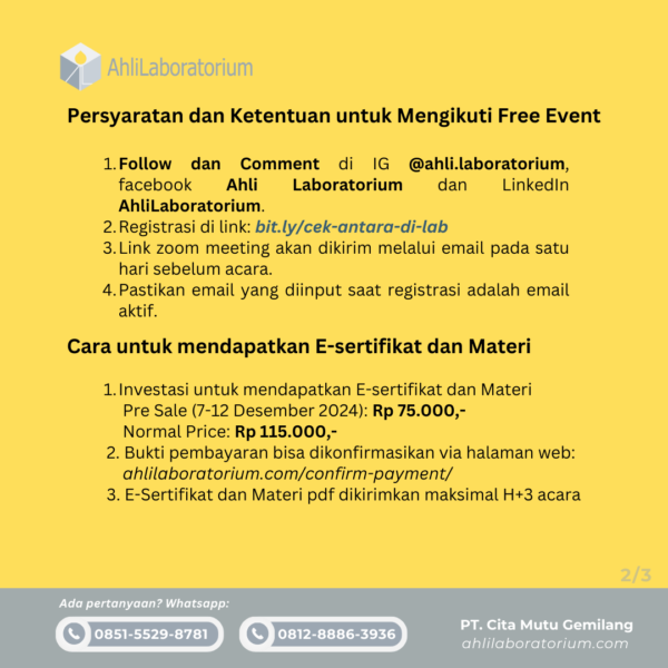 Pengecekan Antara Peralatan di Laboratorium Uji (Webinar) - Gambar 3