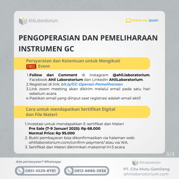 Pengoperasian dan Pemeliharaan Instrumen GC