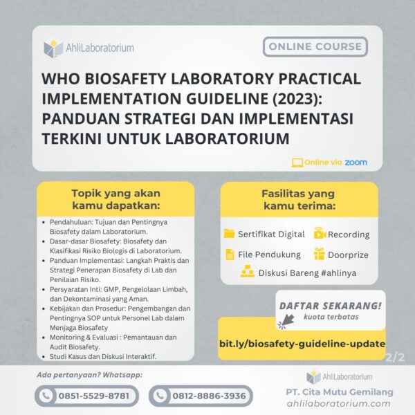 Kelas Pelatihan Biosafety WHO Terbaru Mikrobiologi