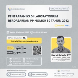 Pelatihan Penerapan K3 di Laboratorium Berdasarkan PP Nomor 50 Tahun 2012