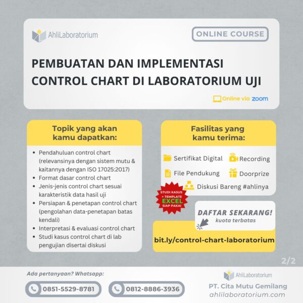 Pelatihan Cara Membuat dan Membaca Control Chart di Laboratorium Uji