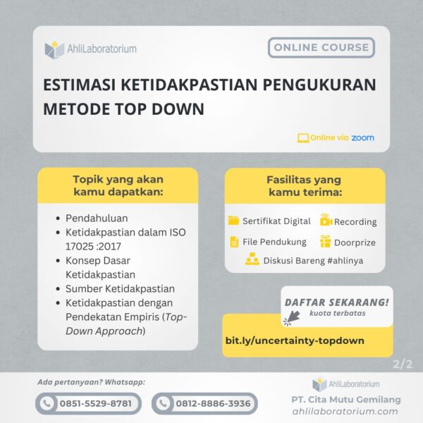 Estimasi Ketidakpastian Pengukuran Metode Top Down
