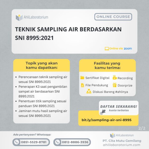 Pelatihan Teknik Sampling dan Pengujian Air Berdasarkan SNI 8995 2021