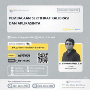 Pembacaan Sertifikat Kalibrasi dan Aplikasinya (Online Course)