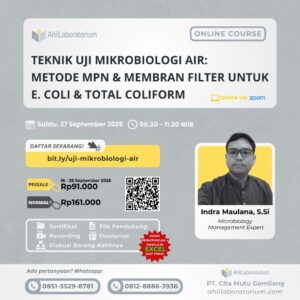 Teknik Uji Mikrobiologi Air: Metode MPN & Membran Filter untuk E. Coli & Total Coliform (Online Course)