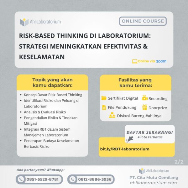 Risk-Based Thinking di Laboratorium: Strategi Meningkatkan Efektivitas & Keselamatan (Online Course) - Gambar 2