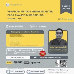 Verifikasi Metode Membran Filter pada Analisis Mikrobiologi Sampel Air (Online Course)