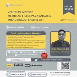 Verifikasi Metode Membran Filter pada Analisis Mikrobiologi Sampel Air (Online Course)